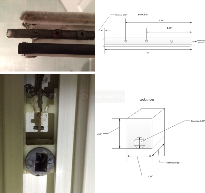 User submitted photos of window hardware.