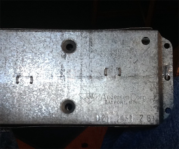 User submitted a photo of an Andersen window balance.