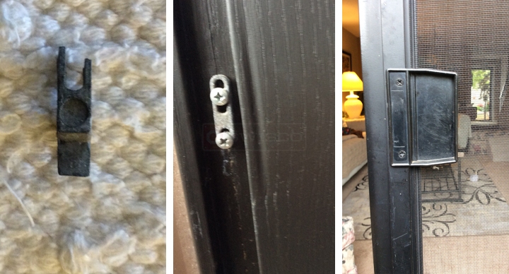 User submitted photos of patio screen door hardware.