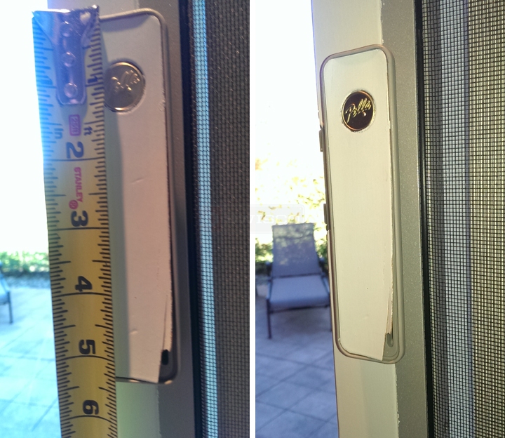 User submitted photos of a patio screen door handle.