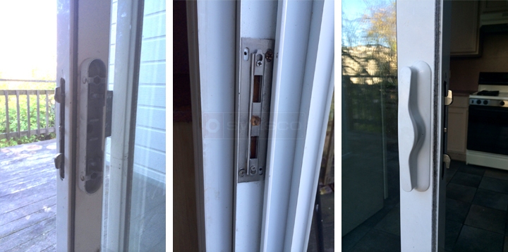 User submitted photos of patio door hardware.