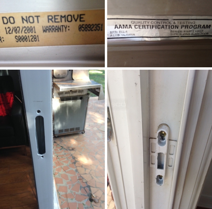 User submitted photos of patio door hardware.