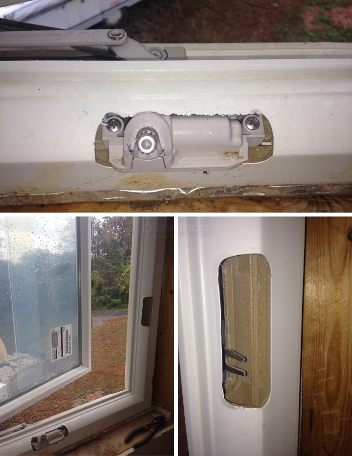 User submitted photos of window hardware.