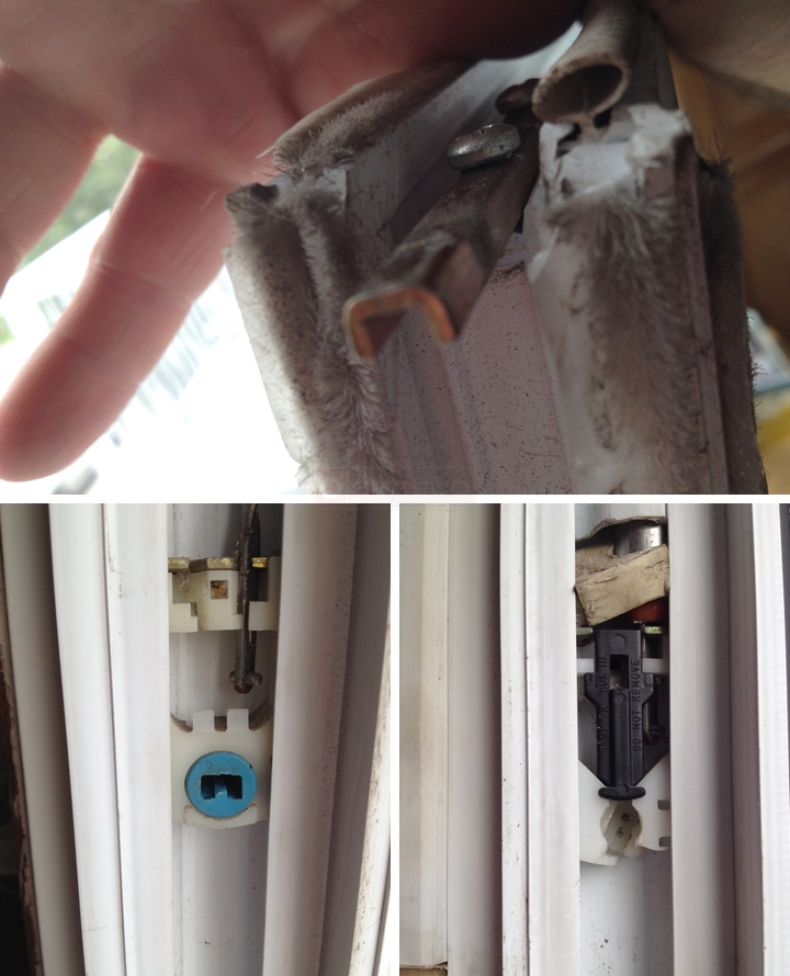 User submitted photos of window hardware.