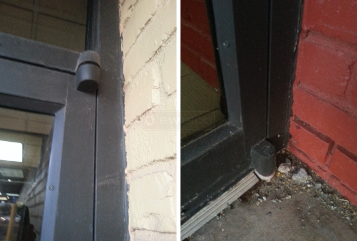 User submitted photos of commercial door hardware.