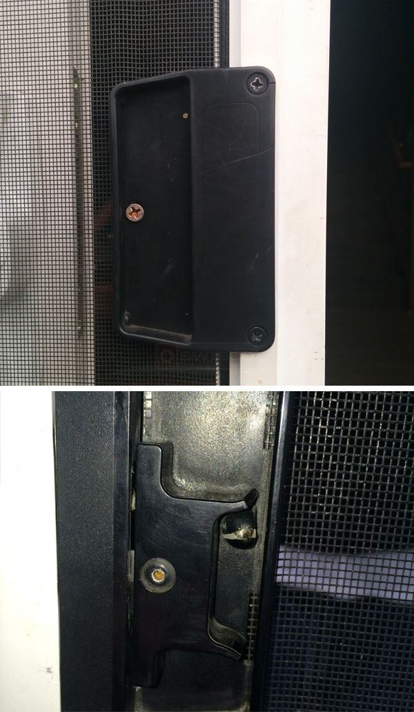 User submitted photos of a screen door latch.