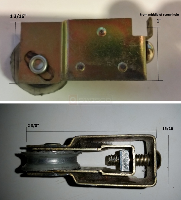 User submitted photos of a mirror closet door roller.