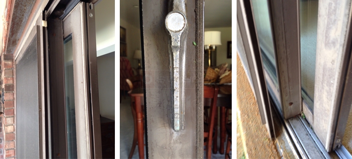 User submitted photos of patio door hardware.