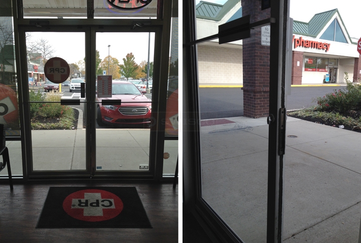 User submitted photos of commercial door hardware.