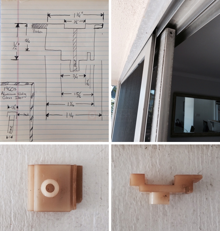 User submitted photos of patio door hardware.