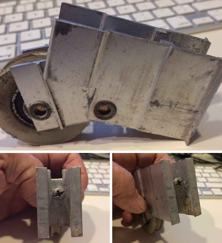User submitted photos of a patio door roller.