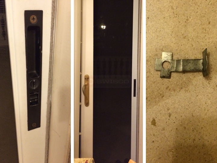 User submitted photos of patio door hardware.