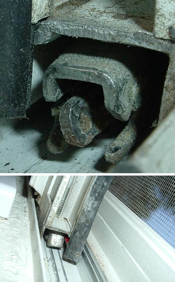 User submitted photos of window hardware.