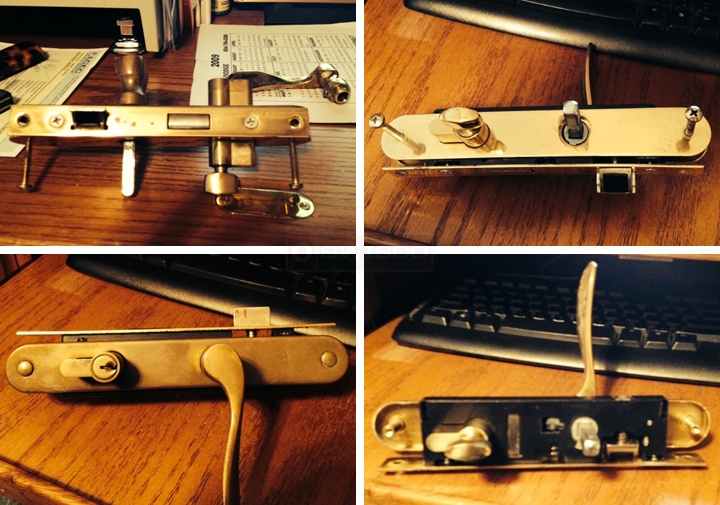 User submitted photos of a storm door handle set.