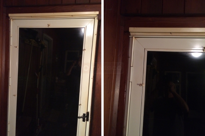 User submitted photos of storm door hardware.