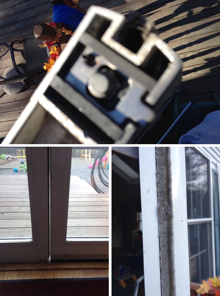 User submitted photos of patio door hardware.