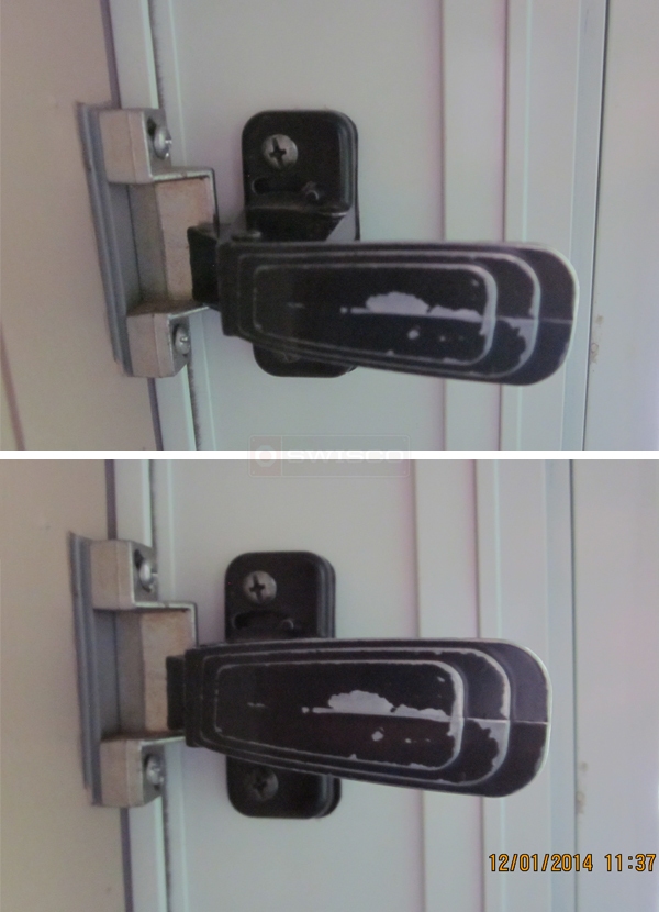 User submitted photos of a storm door handle.