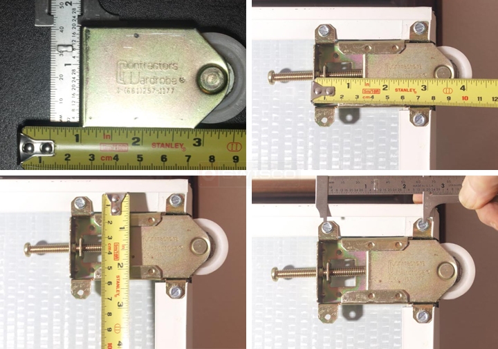User submitted photos of a mirror closet door roller.