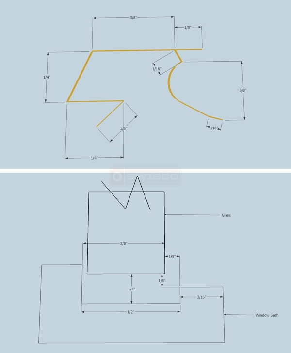 User submitted diagrams of snap-in glazing.