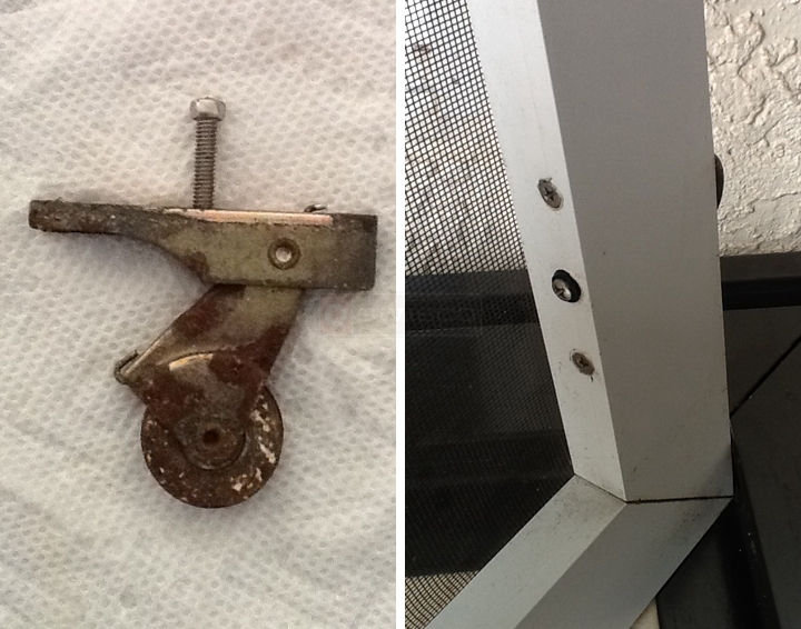 User submitted photos of patio door hardware.