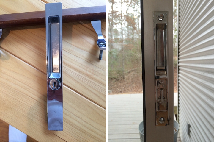 User submitted photos of a patio door handle set.