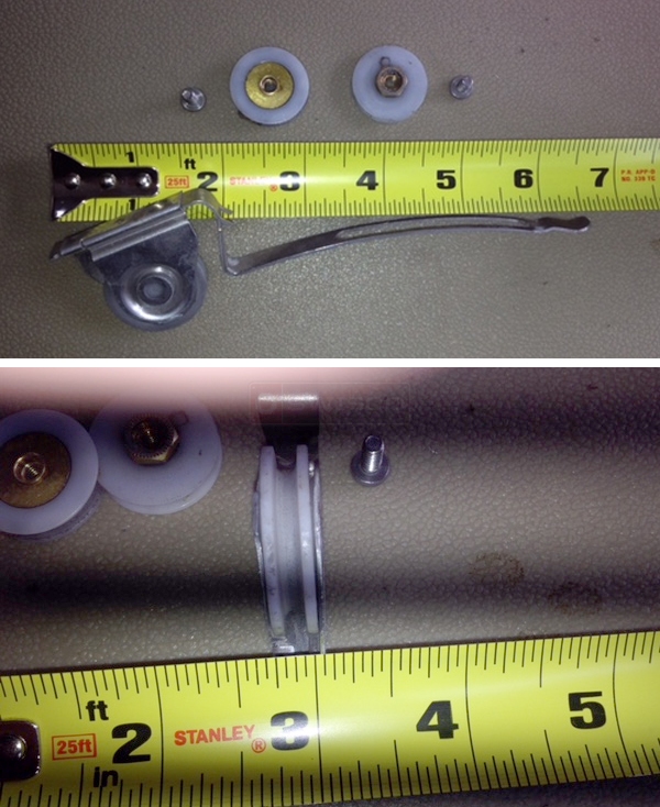 User submitted photos of a screen door roller.