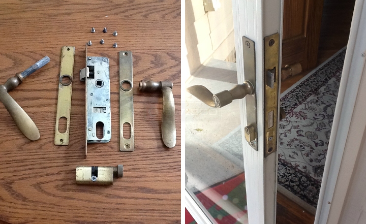 User submitted photos of a door handle set.