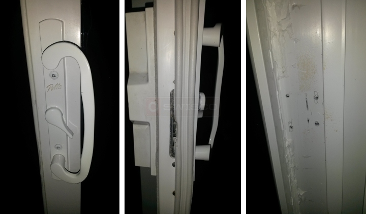 User submitted photos of patio door hardware.