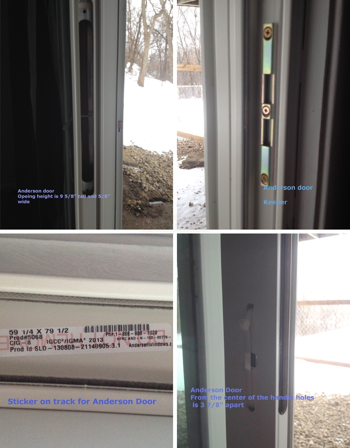 User submitted photos of patio door hardware.