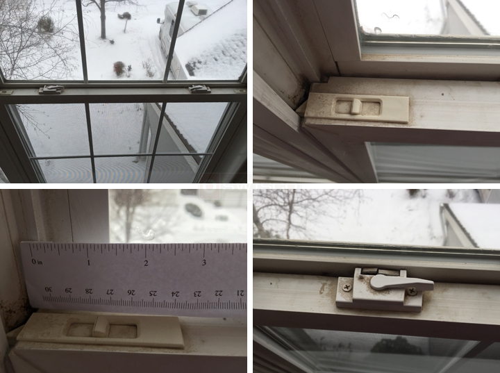 User submitted photos of window hardware.