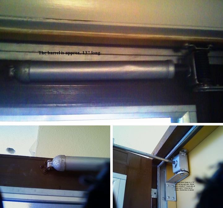 User submitted photos of storm door hardware.