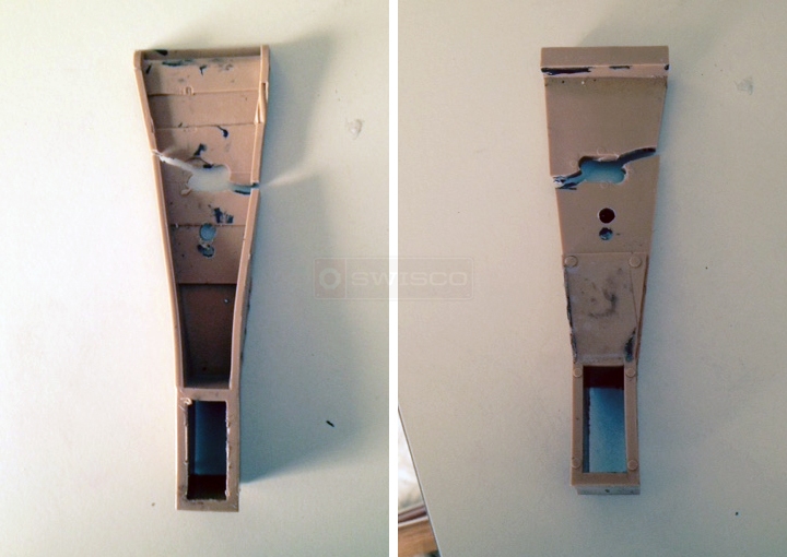 User submitted photos of a drawer bracket.