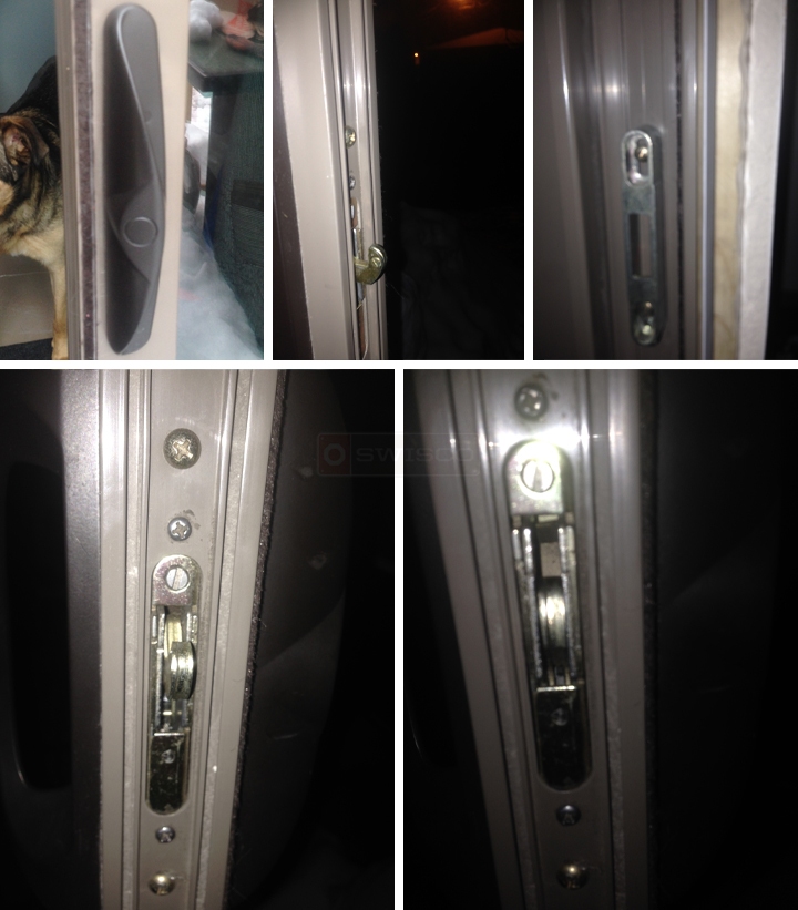 User submitted photos of patio door hardware.