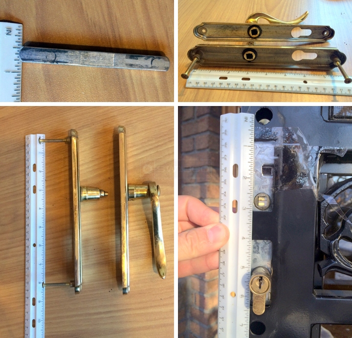 User submitted photos of storm door hardware.