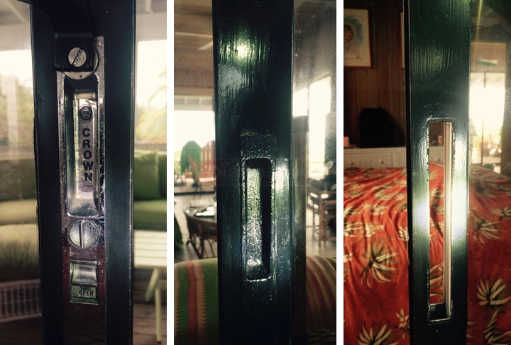 User submitted photos of patio door hardware.