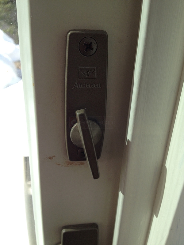 User submitted a photo of patio door hardware.