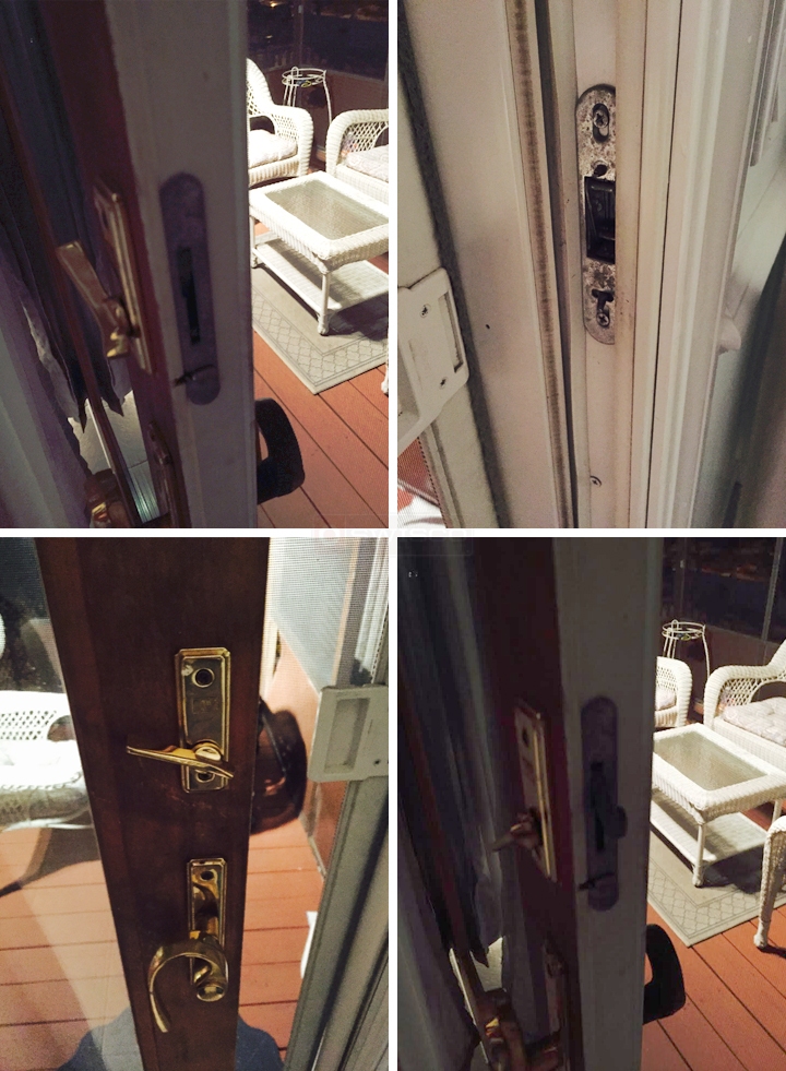 User submitted photos of patio door hardware.