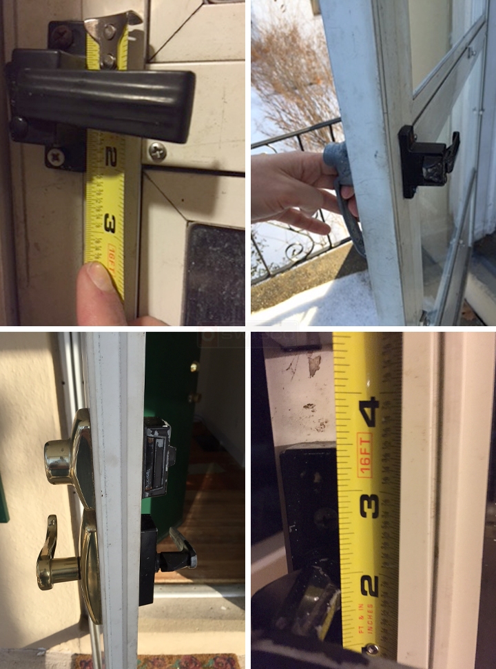 User submitted photos of storm door handles.