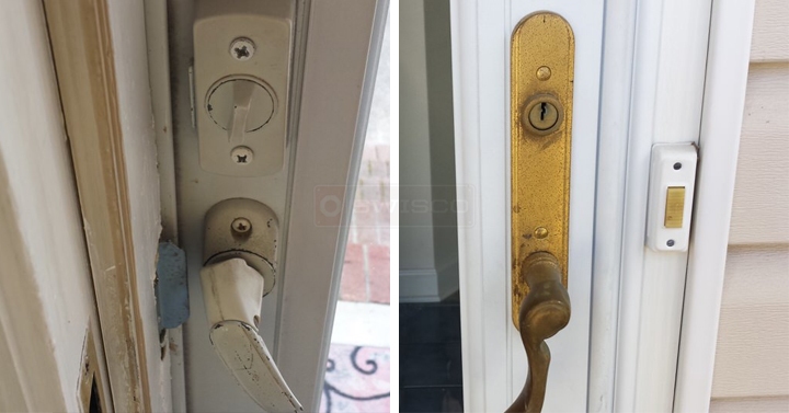 User submitted photos of storm door handles.