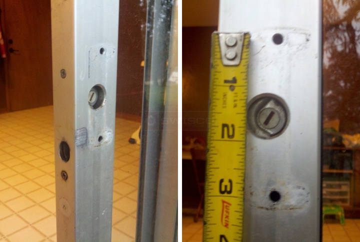 User submitted photos of patio door hardware.