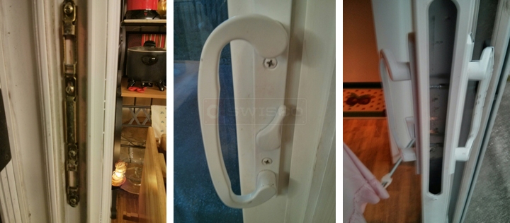 User submitted photos of patio door hardware.