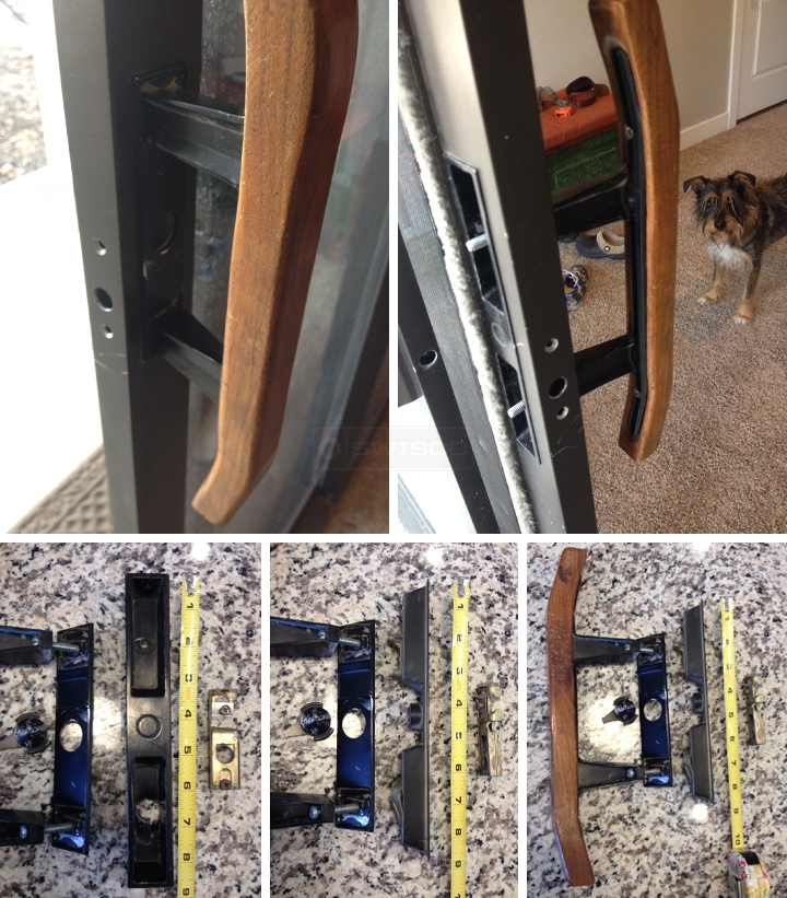 User submitted photos of patio door hardware.