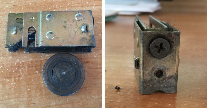 User submitted photos of a patio door roller.