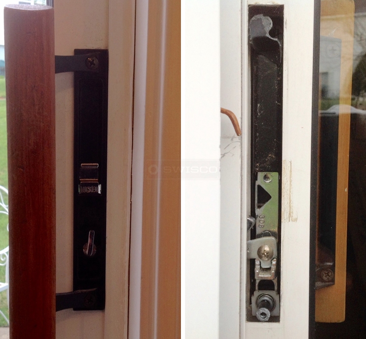 User submitted photos of patio door hardware.
