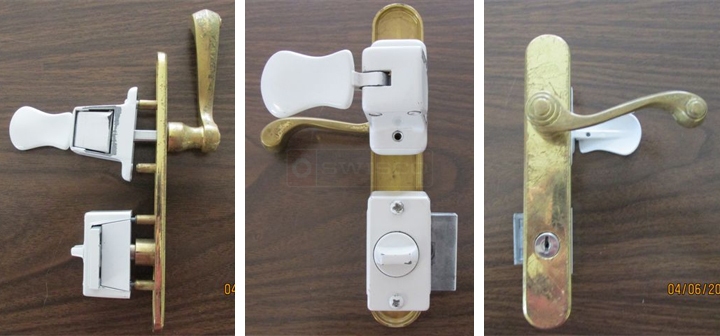 User submitted photos of storm door handles.