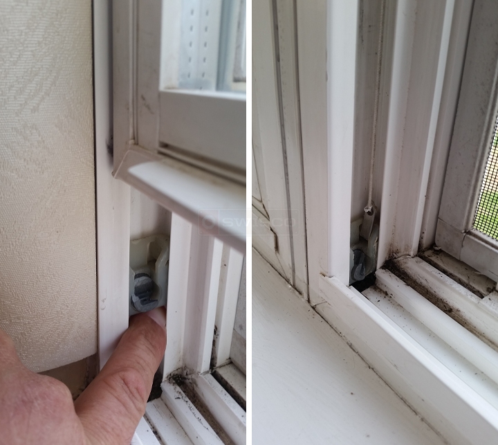 User submitted photos of window hardware.