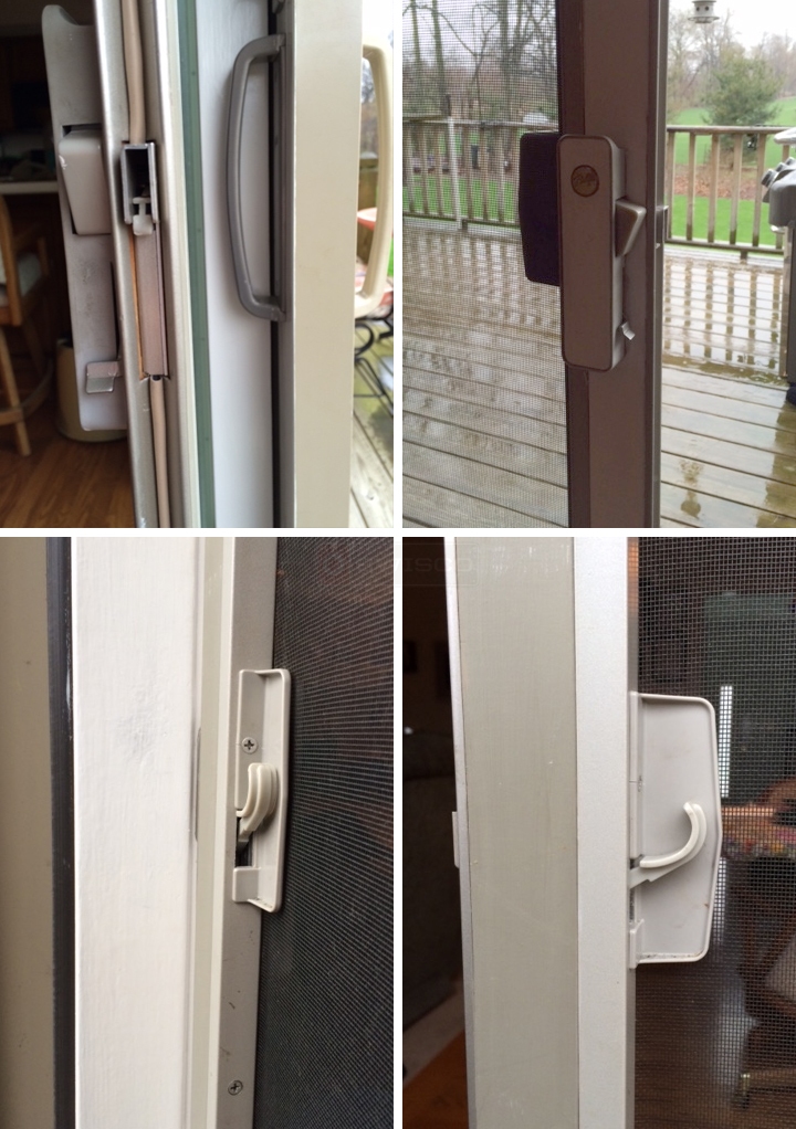 User submitted photos of patio door hardware.