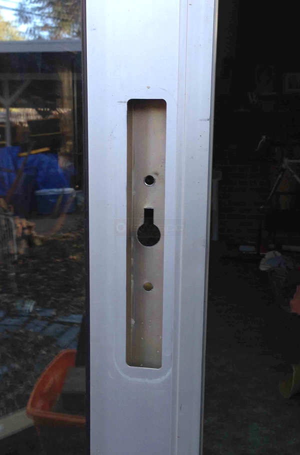 User submitted a photo of patio door hardware.