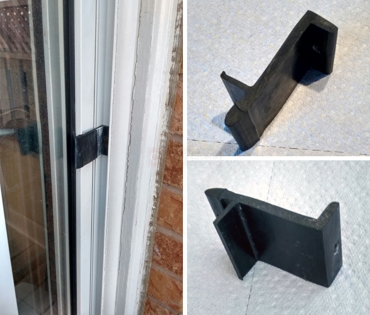 User submitted photos of patio door hardware.