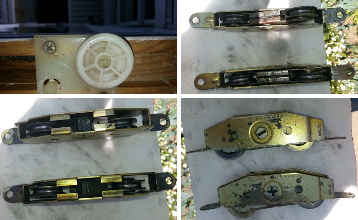 User submitted photos of patio door rollers.